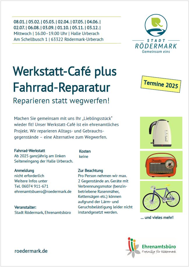 Termine 2025 und Informationen zum Werkstatt-Café